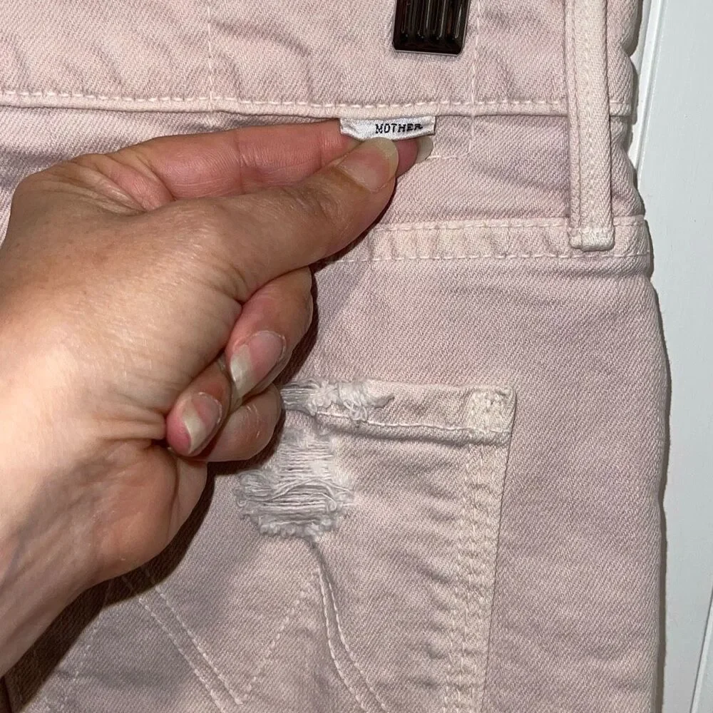 Mother Superior The‎ Vagabond Mini Fray Skirt in Soft Pink Size 26
